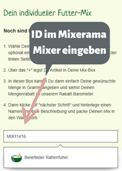 Bielefelder Rattenfutter Mix bei Mixerama